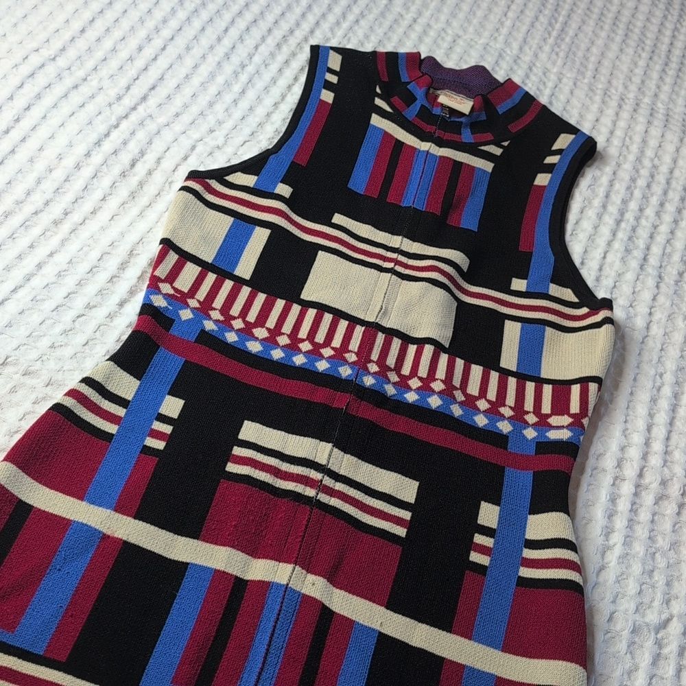 Flying Tomato Geometric Mini Dress - Red, Blue, Cream